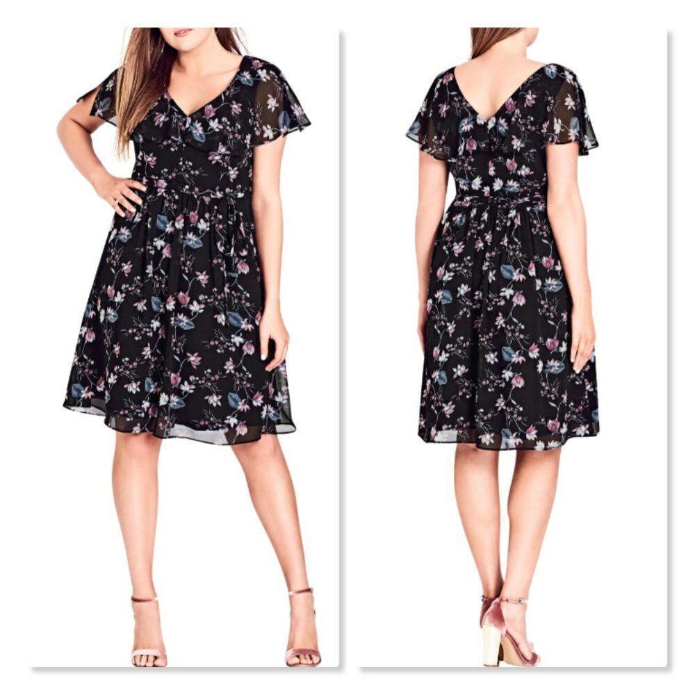 City Chic 'Sweet Jasmine' Fit & Flare Dress - size 16